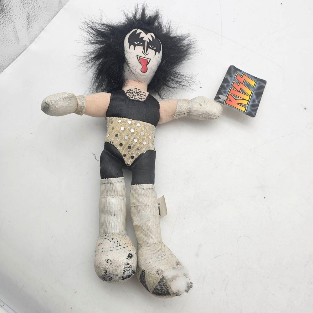 Vintage KISS Gene Simmons Toy Works Plush Doll 2002 Rock Band Collectible Figure